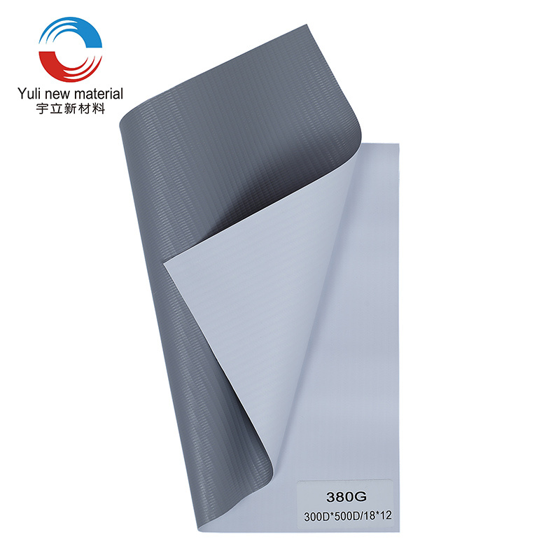 380gsm 300D×500D 18×12 Cold Laminated Grey PVC Flex Banner